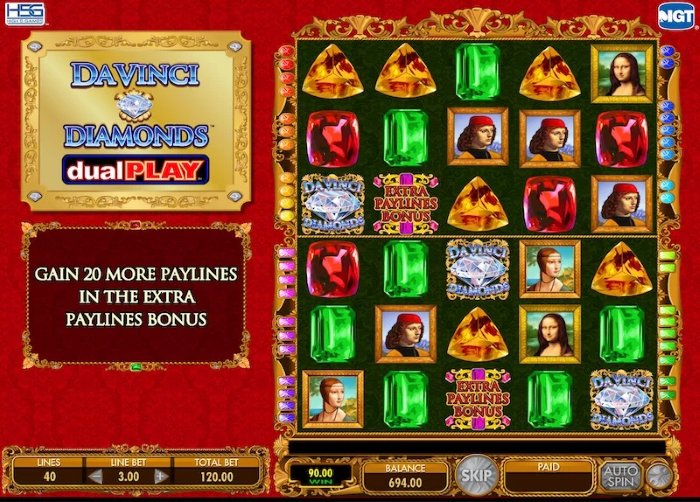 da vinci diamonds slot dual play